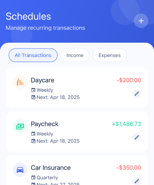scheduling mockup